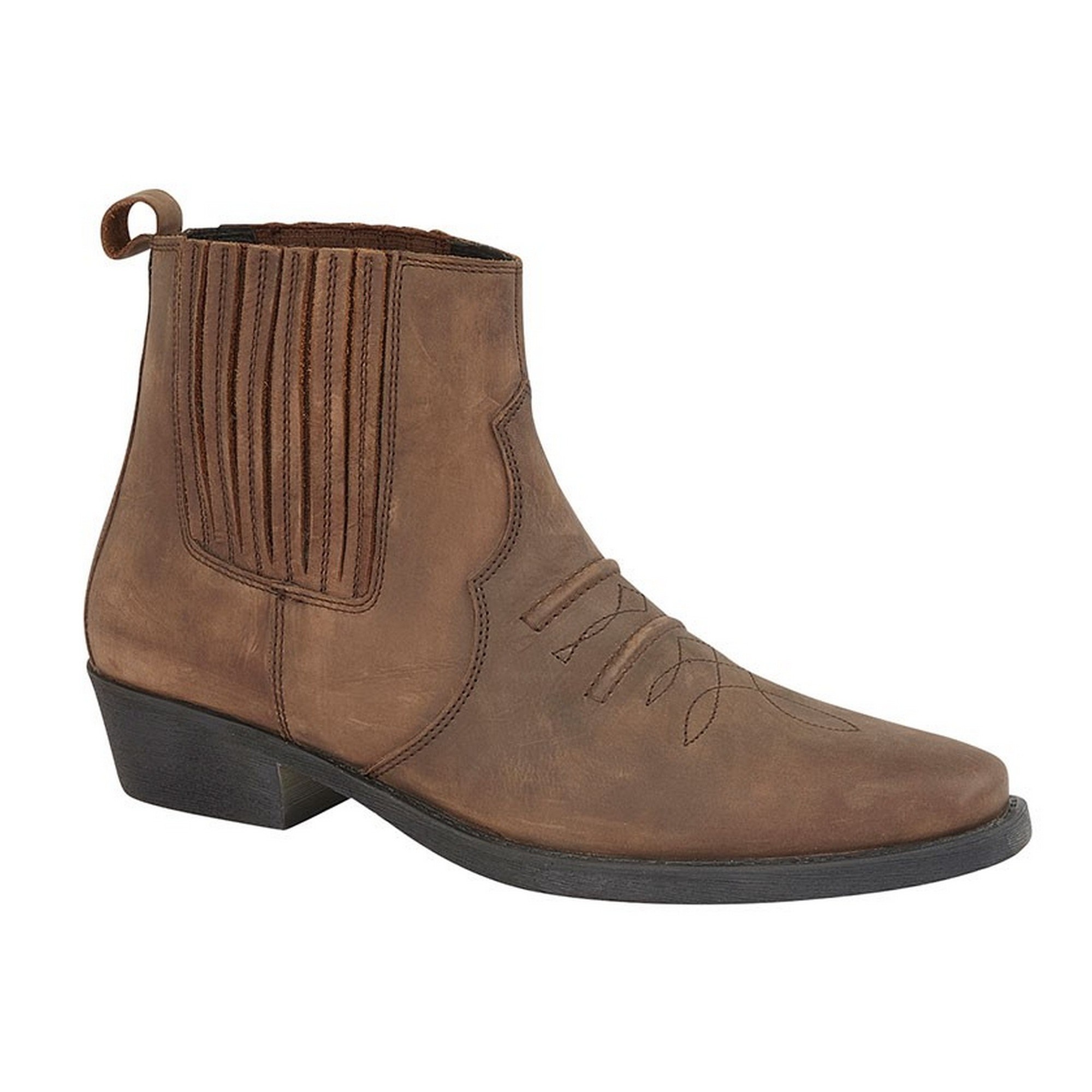 (英国より直送) Woodland メンズ ディストレスト レザー ガセット ウエスタン アンクル ブーツ