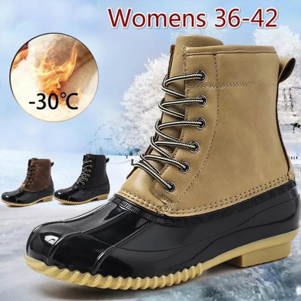 Womens Winter Keep Warm Cotton Shoes Duck Booties Outdoor Waterproof Rain Boots Plus Velvet Ladies F 5,292円