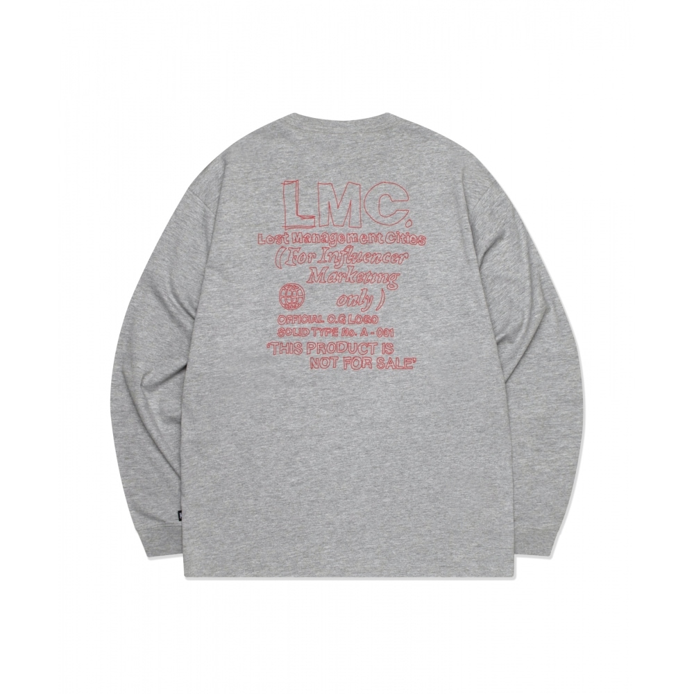 LMC FN DOODLE LONG SLV TEE ヘザーグレー
