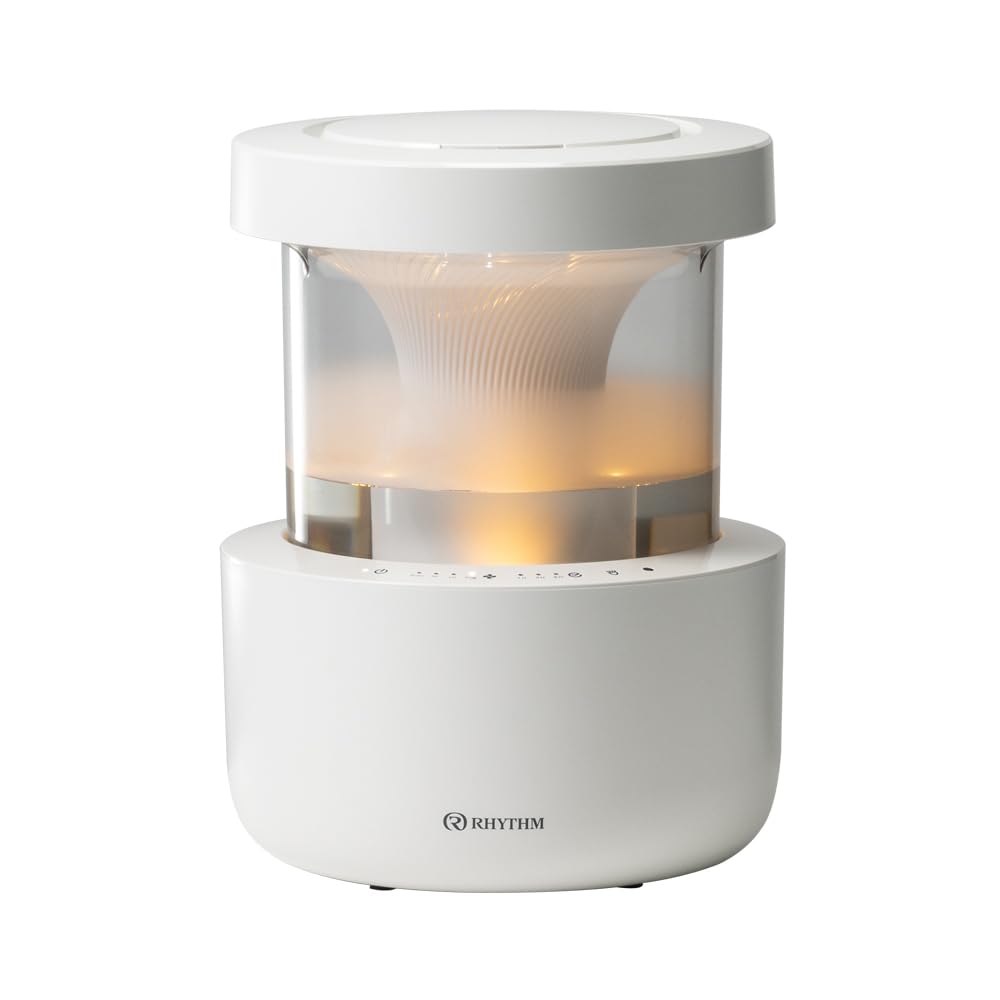 リズム(RHYTHM) 加湿器 超音波式 2024 お手入れ簡単 タンク乾燥機能 付き【グッドデザイン賞】 10畳対応 タンク容量 2.2L タンク取外し可能 [MIST 350] ライトグレー 9Y