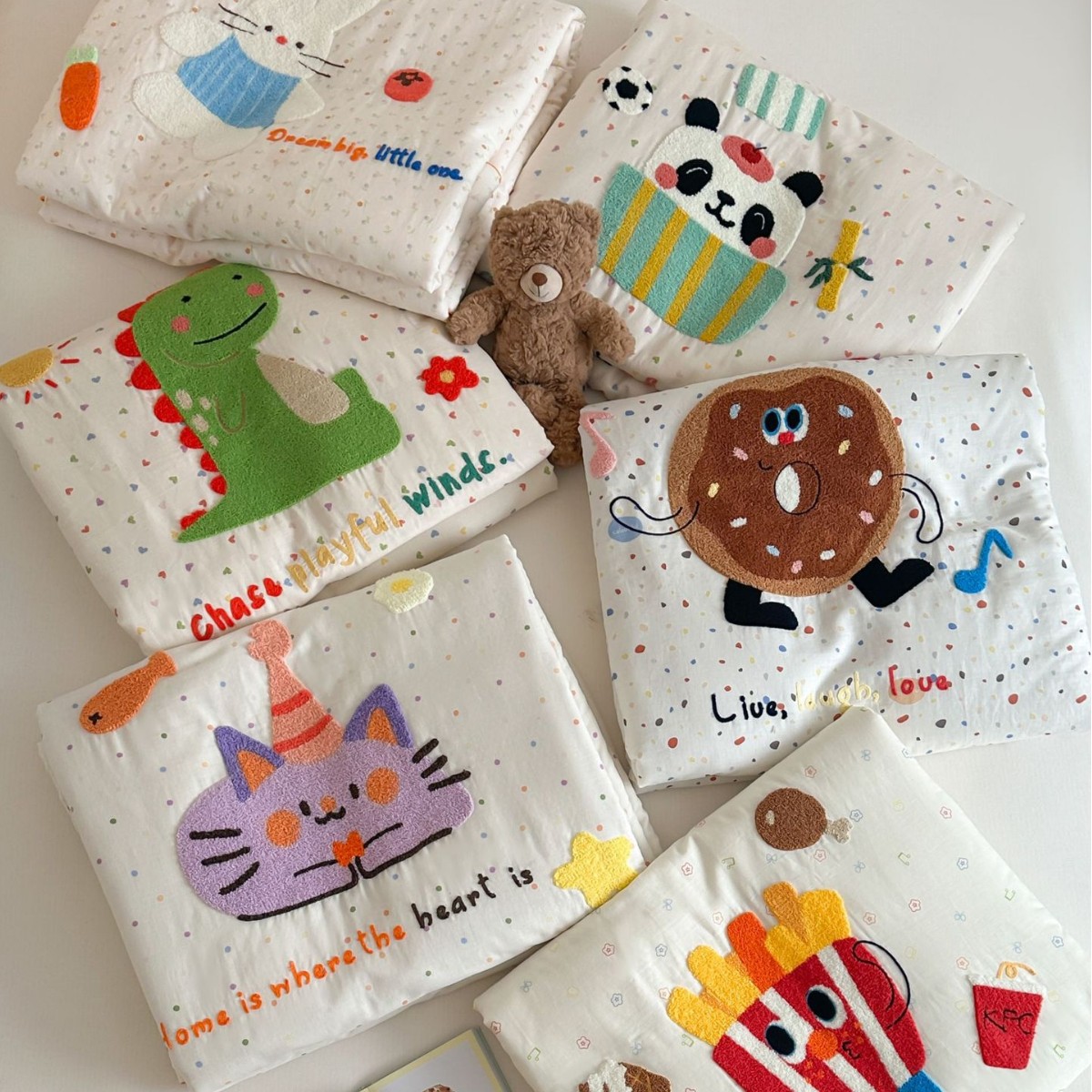 5.12【迅速な発送】baby house カートゥーン 全面ダブルガーゼ タオルステッチ 子供 夏掛け布団 春秋用 純綿 冬用 シーツ ボックスシーツ