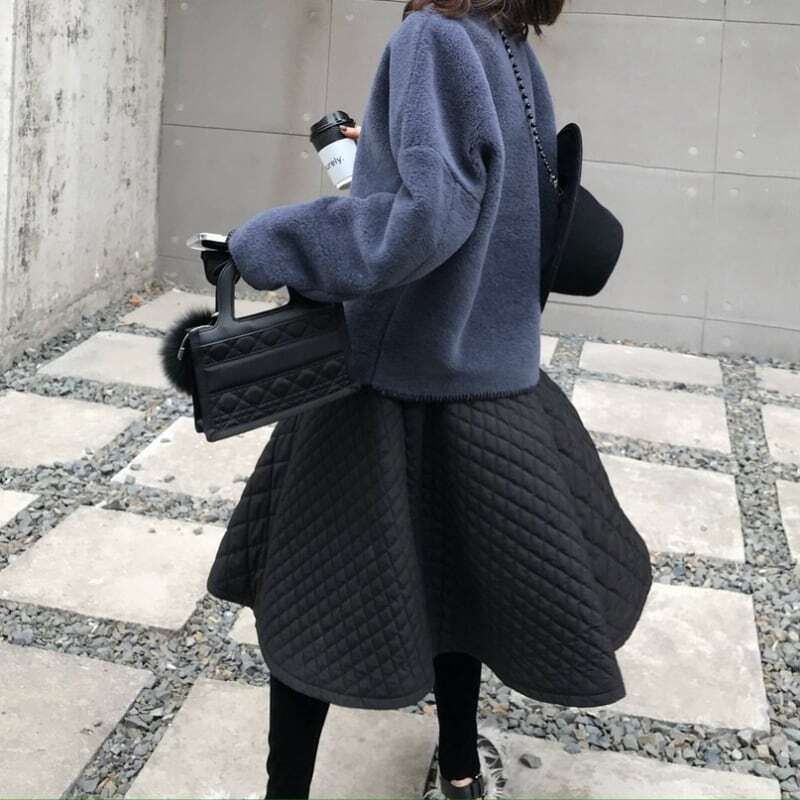 レディース キルティング スカート Aライン ふんわり 大人可愛い ママコーデ ママファッション 韓国系 オルチャン 人気 トレンド 新作 20代 30代 40代 きれいめ レトロ シンプル お出かけ