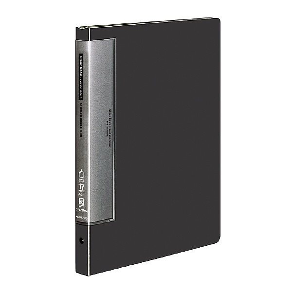 （まとめ買い）クリヤーブック ウェーブカットポケット A4縦 替紙式17枚ポケット30穴 濃灰 ラ-T720DM [x3]