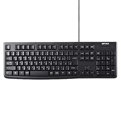 他サイト： バッファロー BUFFALO USB接続 有線スタンダードキーボード ブラック BSKBU105BK【Windows/PS4/Nintendo Switch対応】の商品画像