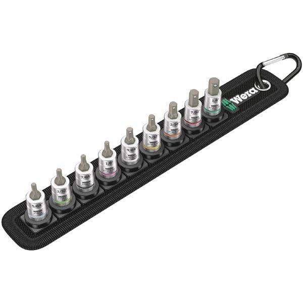 WERA ヴェラ 差込角1/4DR 9点組 レール付き ビットソケット セット 003884 工具 ツール DIY 作業工具 道具