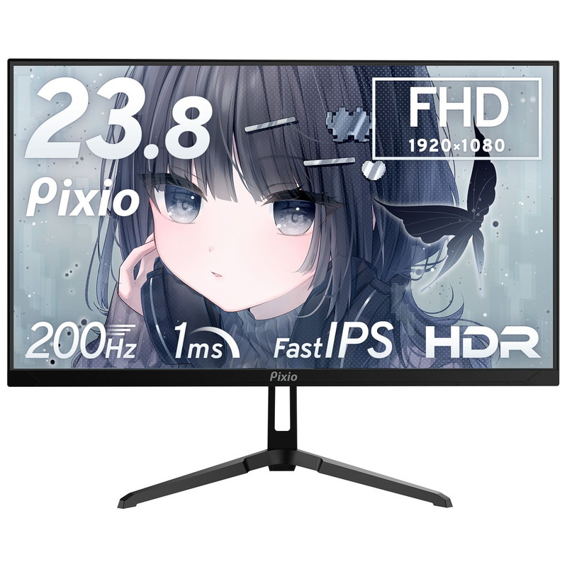 『PX248WAVE-O』Pixio PX248 Wave Black 23.8型 ゲーミングモニター ブラック FHD Fast IPS 200 Hz