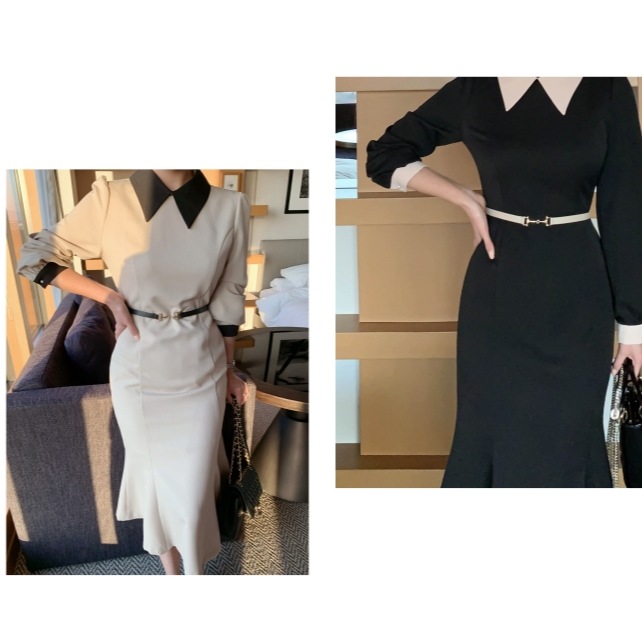 マーメイド ロングワンピース(ベルト付き)