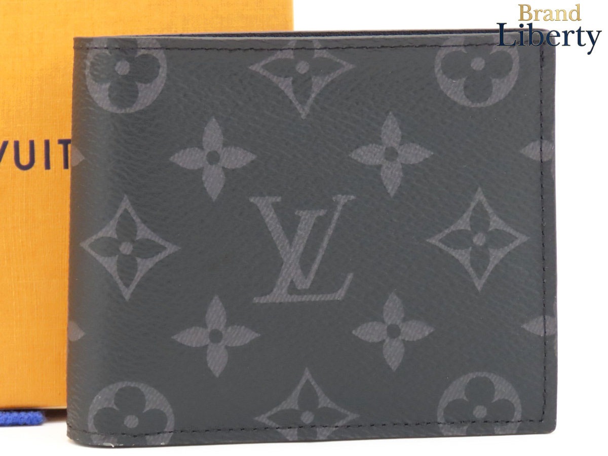 未使用ルイヴィトンLOUISVUITTONモノグラムエクリプスポルトフォイユマルコNM二つ折り財布コンパクト財布ブラックPVCレザーM62545