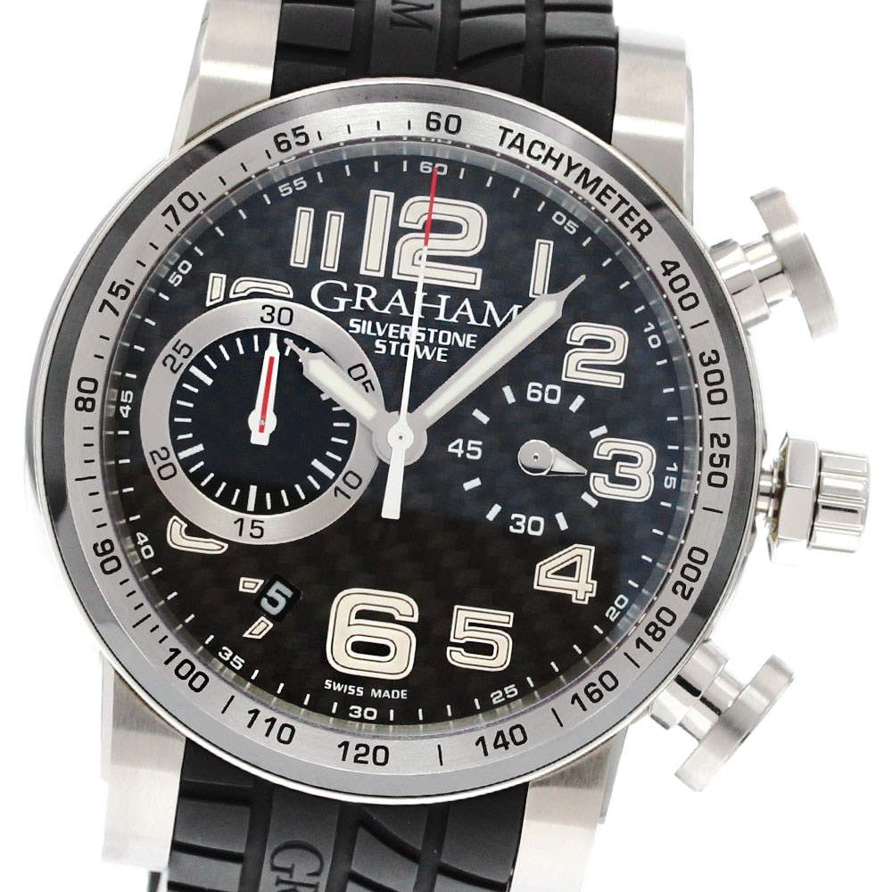 グラハム GRAHAM 2SAAC シルバーストーン クロノグラフ 自動巻き メンズ 箱・保証書付き_863270【中古】