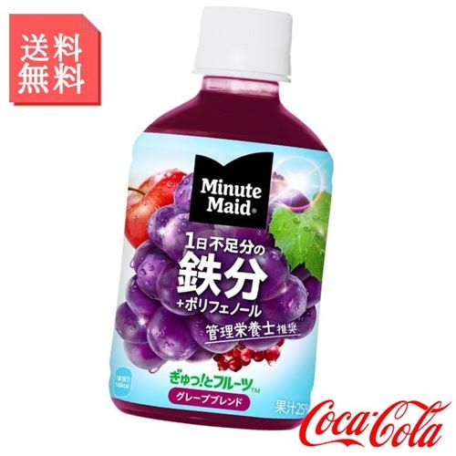 ミニッツメイド ぎゅっ!と フルーツ グレープブレンド 鉄分 280ml ペットボトル 2ケース 48本入