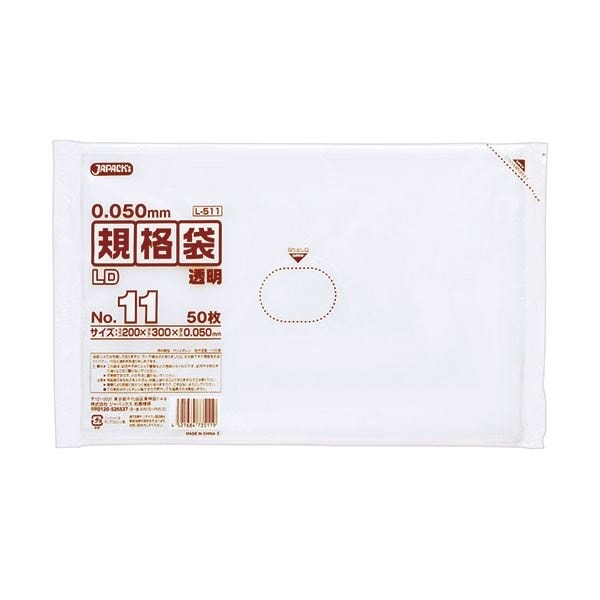 （まとめ） ジャパックス LD規格袋 500シリーズ11号 200300mm 厚口タイプ L511 1パック（50枚） 30セット