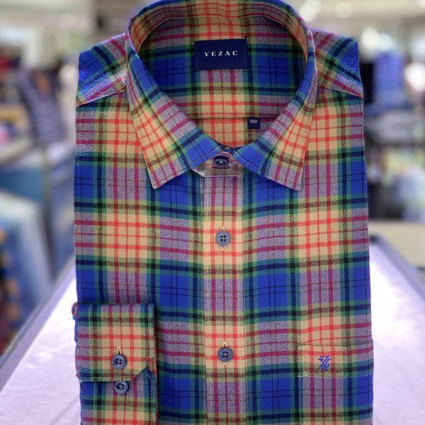 男性裏起毛シャツ　レギュラーフィット　チェック　リンクルフリー_s