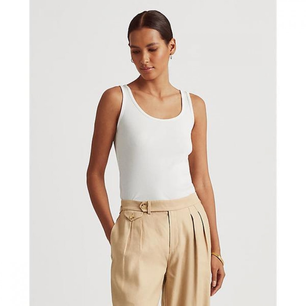 ローレンラルフローレンコットンブレンドタンクトップ (WMLRKNISCM20003100)