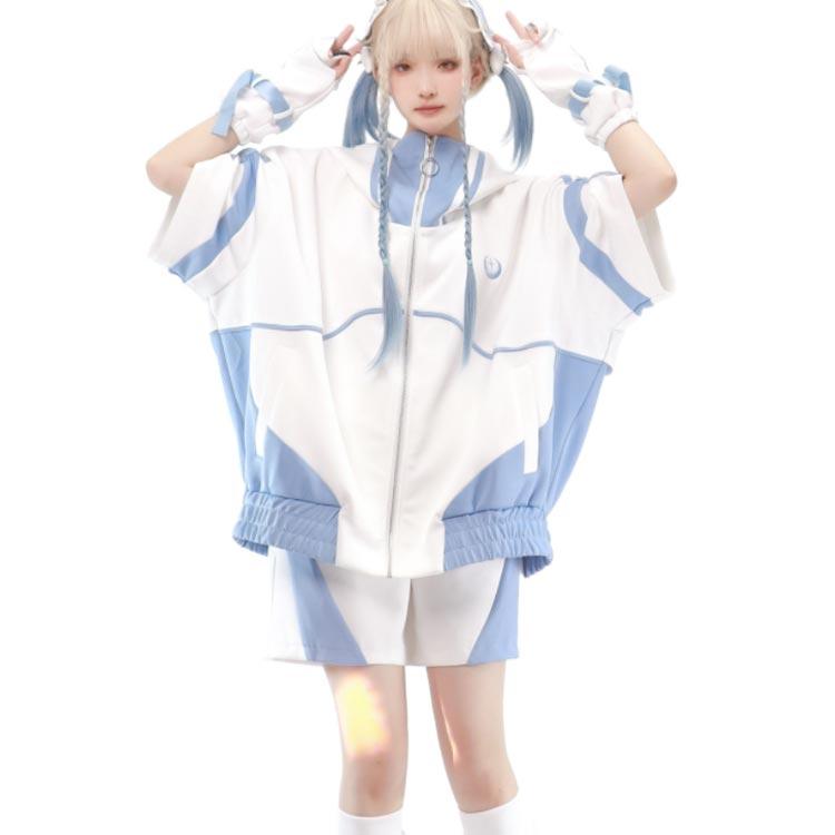 ジャージ 上下セット 地雷系 半袖 2点セット サブカル ジャケット ハーフパンツ 仮装 原宿系 パーカー 地雷系 服 サブカル地雷 ダンス メン 6,222円