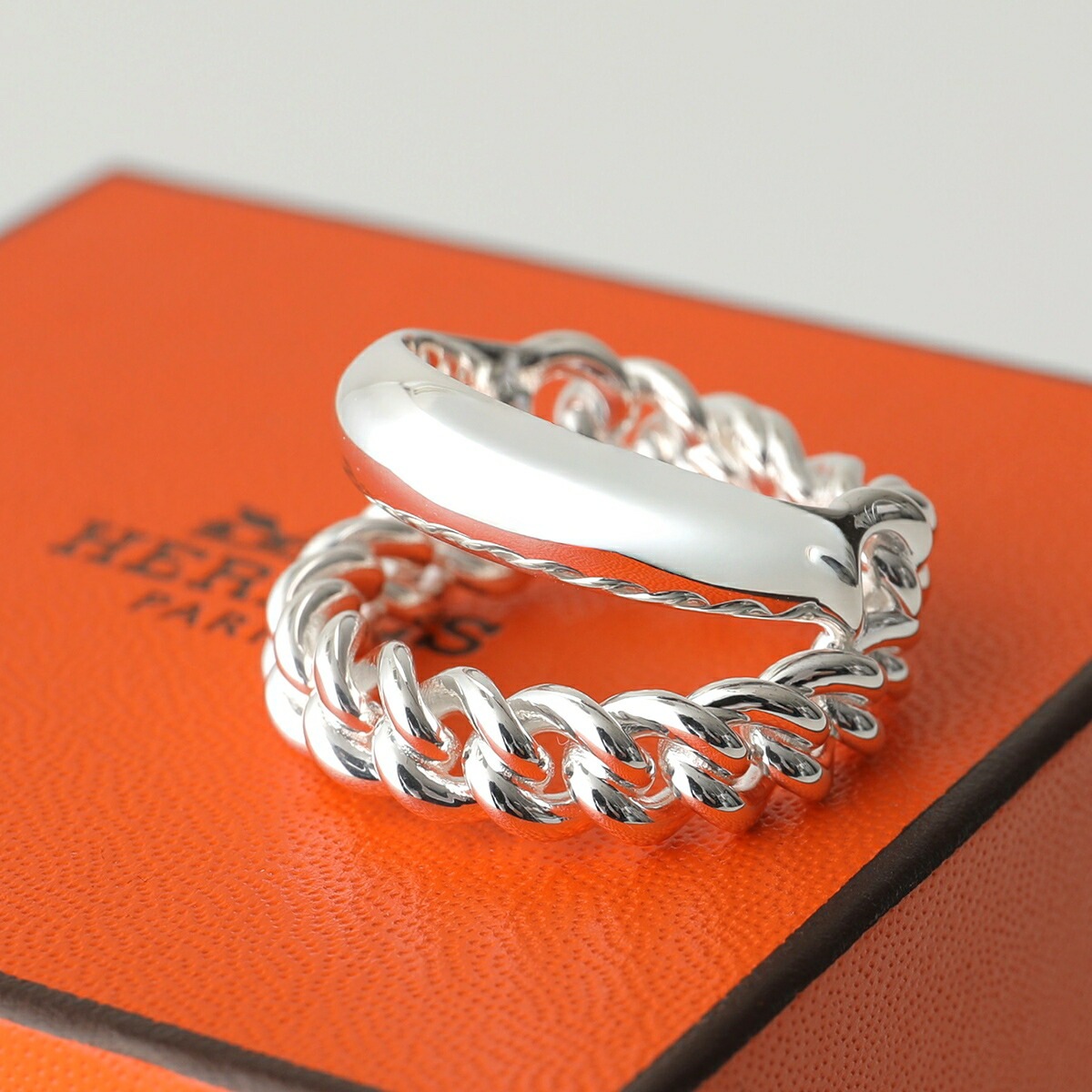 HERMES エルメス リング ブックル セリエ アンフレキシブル Boucle Sellier Inflexible MM H125630B メンズ 指輪 アクセサリー silver925 SILV