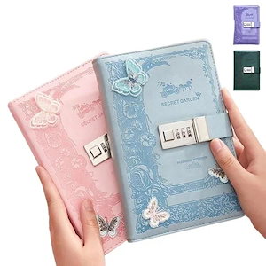 カード収納ポケット付き ペンホルダー付き 手帳 鍵付き 日記用ノートブック ロックできる ダイアリー229