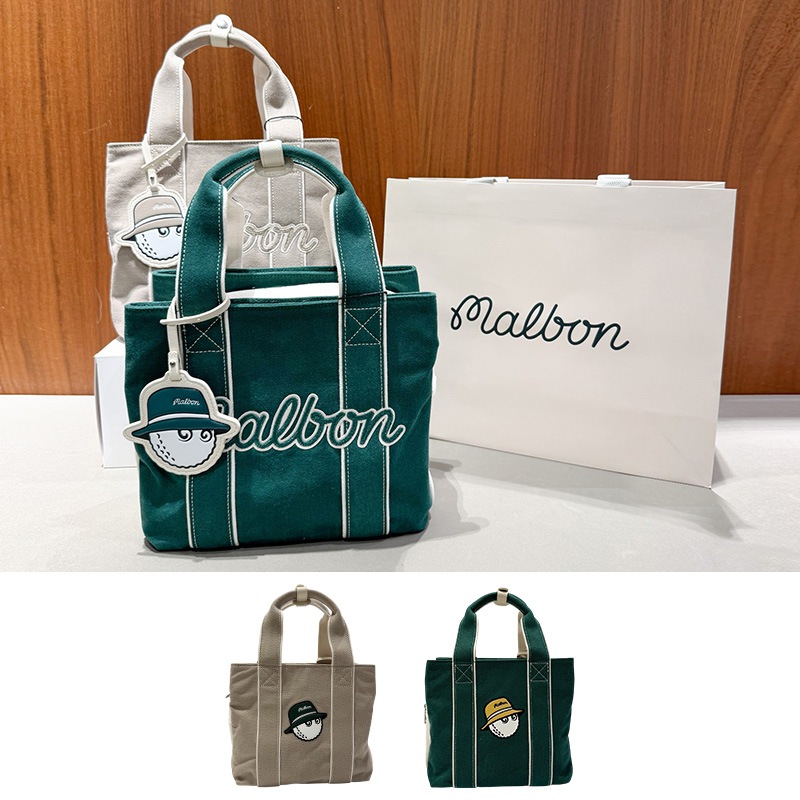 韓国正規品 Malbon ゴルフ キャンバス レディース トートバッグ カートバッグ ラウンドバッグ ゴルフ用品 ショルダーバッグ オックスフォード