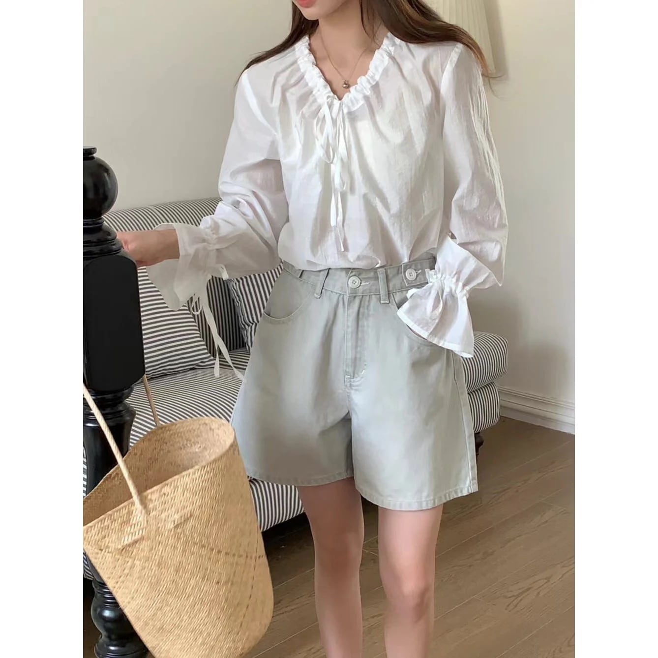 多彩なデザインワイドバージョンaラインハイウエストスリムショーツ夏太り女性おしゃれピンクグリーン