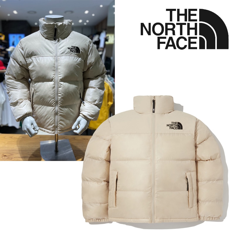 NJ3NQ53C MS NUPTSE ON BALL JACKET ふんわり中綿であたたか ジップアップのスタンドカラー ロゴ刺繍 ベージュで合わせやすい デイリーに軽やか 休日の街にも似合う さらり
