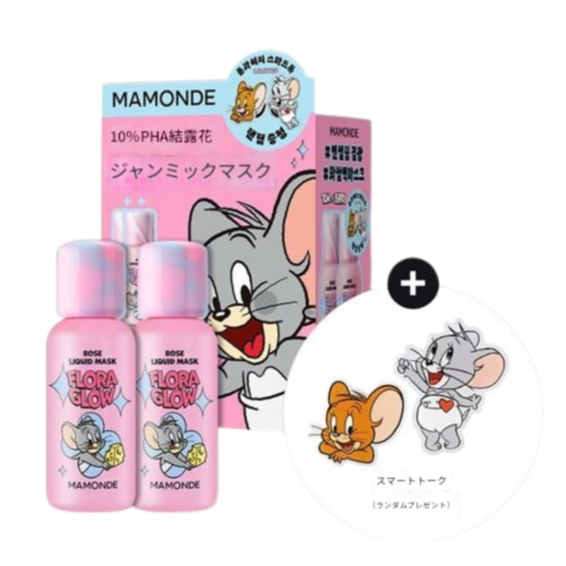 【1+1+スマホグリップ】トムとジェリー フローラ グロウ ローズリキッド マスク 80mlx2