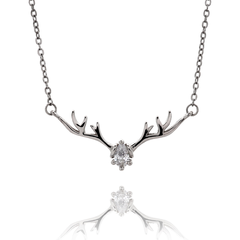 S925 トナカイ 鹿 ネックレス [fhns035-silver]