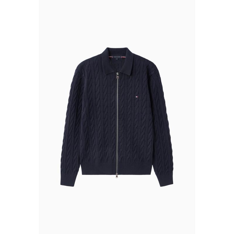 [男性] 2種択1 クラシック ケーブル ポロ ジップアップ カーディガン T12F1KCD150MT1