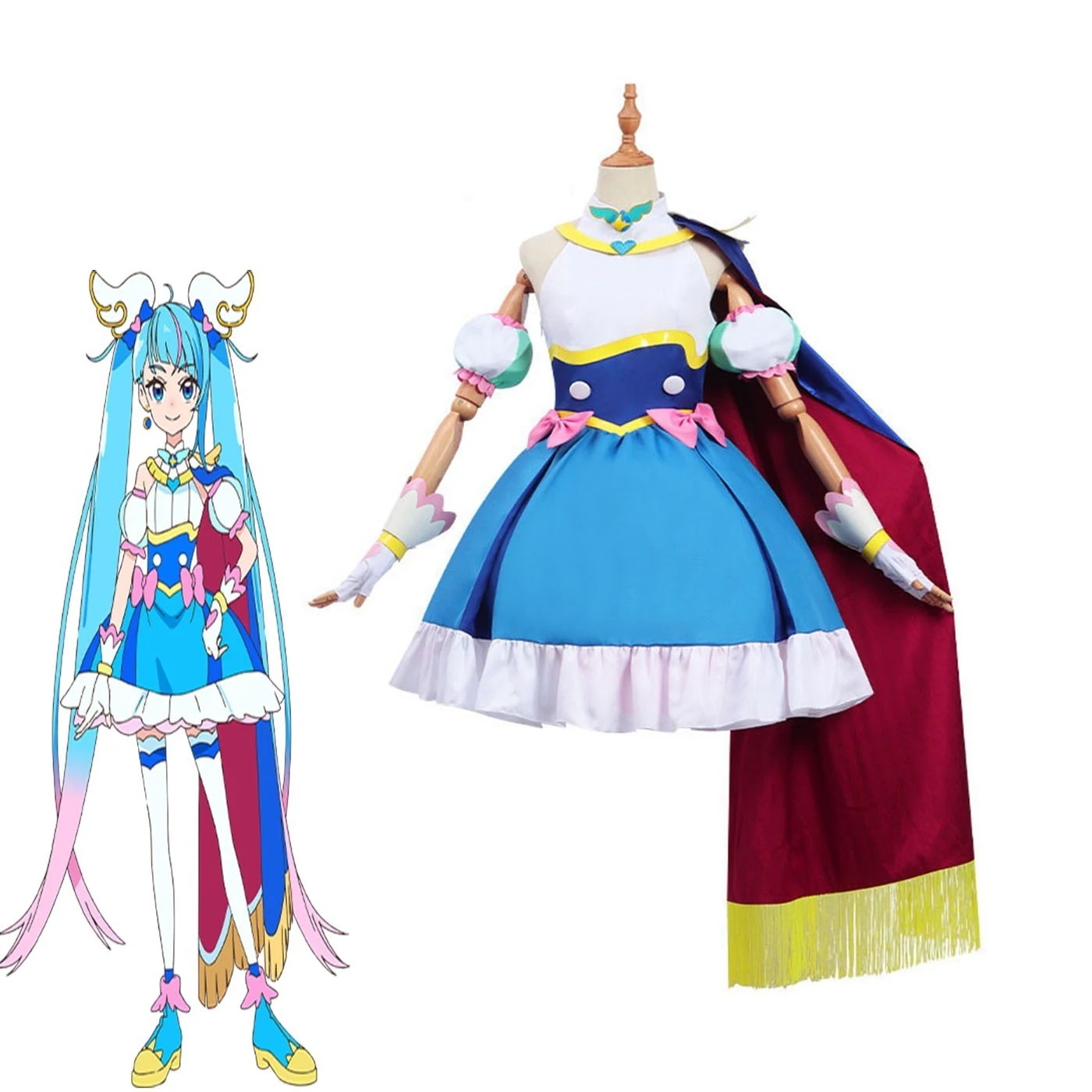 【予約商品】可愛い かつら 仮装 文化祭 学園祭 クリスマス ハロウィン コスプレ衣装コスプレ衣装 ソラ キュアスカイ コスプレブーツ キュアスカイ ソラハレワタール コスプレ靴 ひろがるスカ