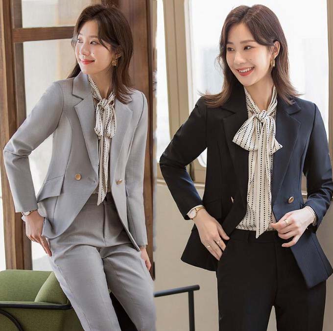 セレモニースーツ パンツスーツ ママスーツ オフィス リクルートスーツ セットアップ スーツセット 可愛い 大きいサイズ レディーススーツ フォーマル 春秋 3点セット ジャケット+パンツ+シャツ ビ