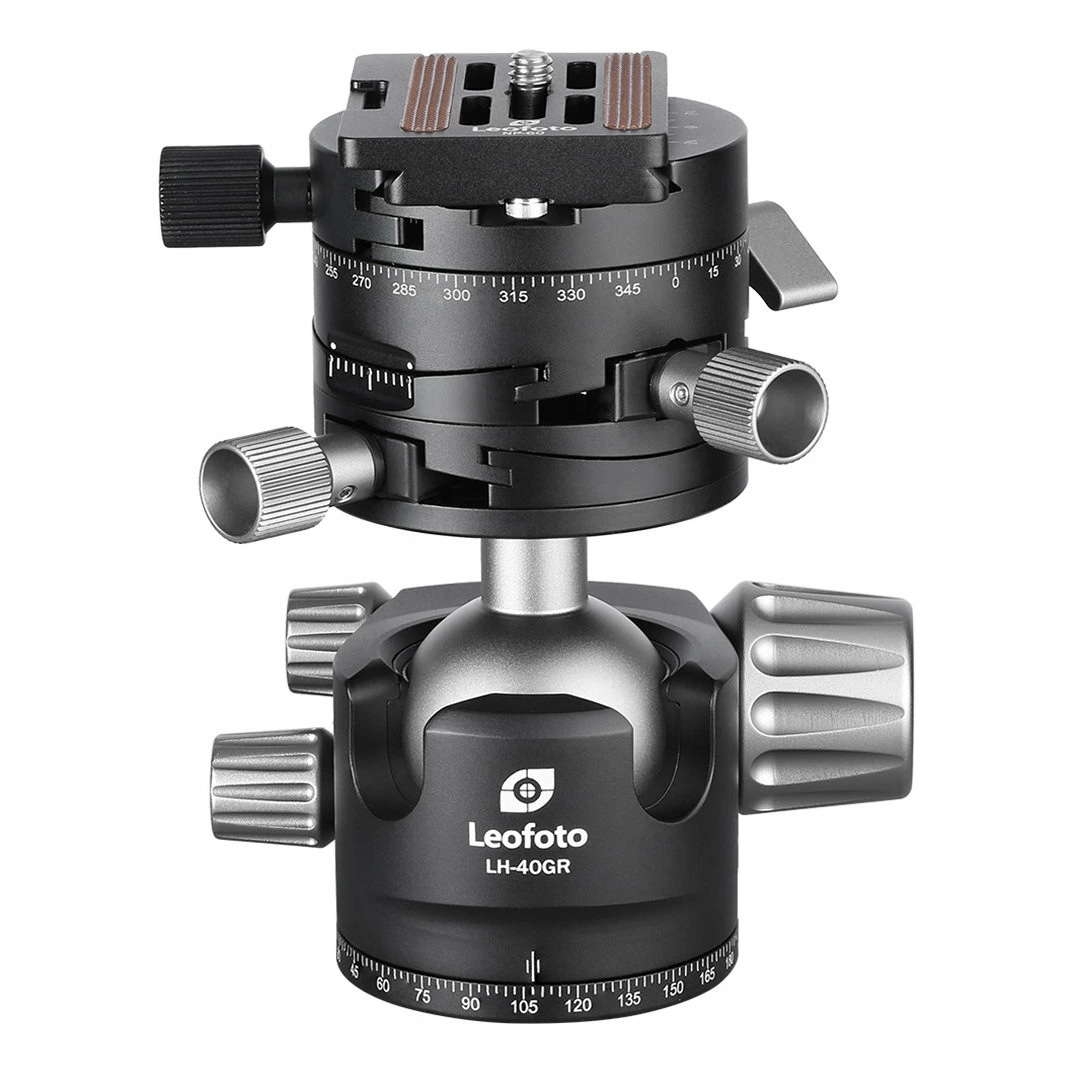 Leofoto(レオフォト) LH-40GR ギア搭載自由雲台［3/8,1/4インチ対応ボール径40mmノブタイププレートNP-60付属アルカスイス互換］