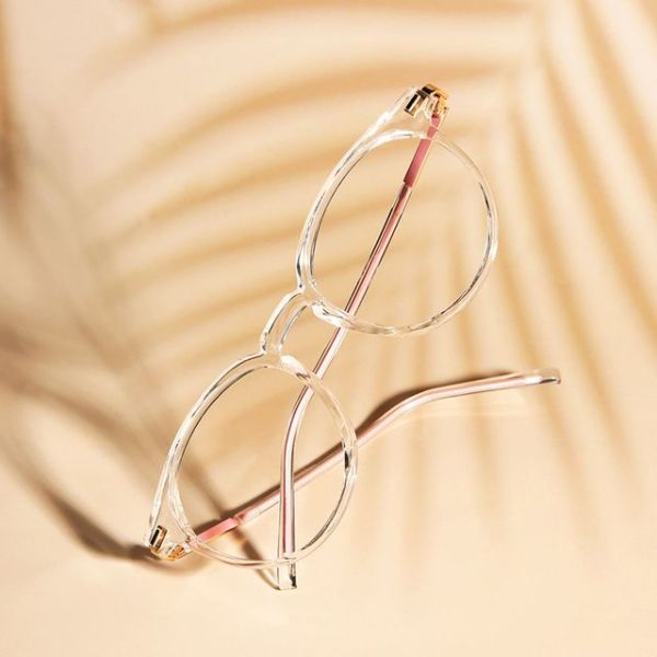透明 視力保護 ファッション メガネ 下金縁 金属縁 きれいな ホワイト