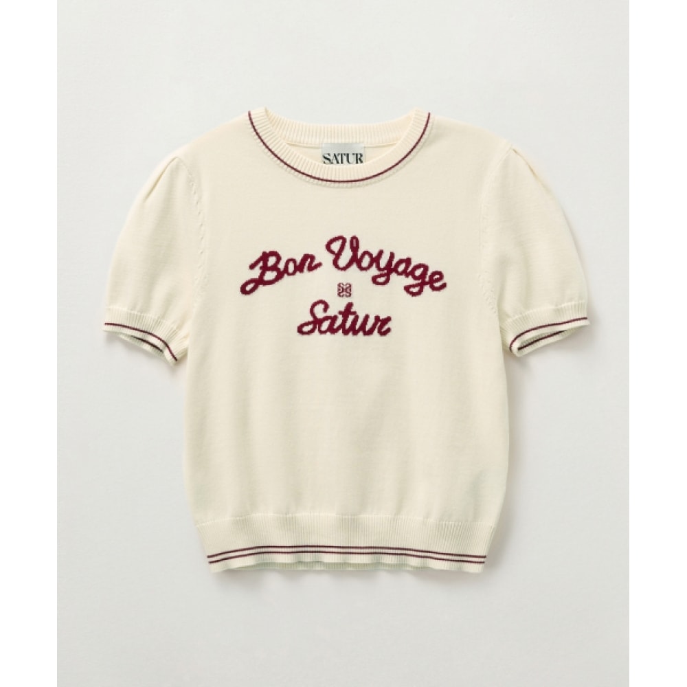 SATUR (W) ボヤージュ パフニットクリームバーガンディ