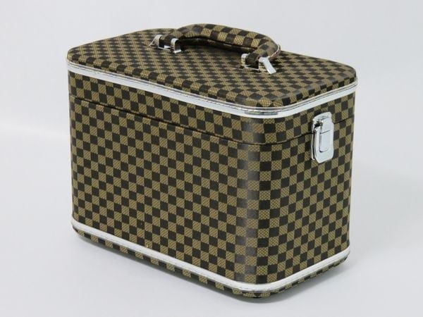 メイクボックス メイク道具 コスメ 美容 ヘアケア 化粧品収納 格子柄 コスメボックス 女性の味方