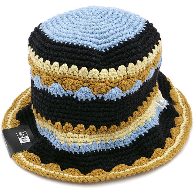 メール便 コラボハット クロシェニット 一ツ山佳子 [14474874] TSD BORDER メンズ・レディース 帽子 クロシェ編み ボーダー クローム/ブラック/ブルー 正規取扱店
