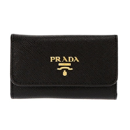 PRADA 1PG222-S/ME/NER プラダ 6連キーケース 型押レザー ブラック/ゴールド
