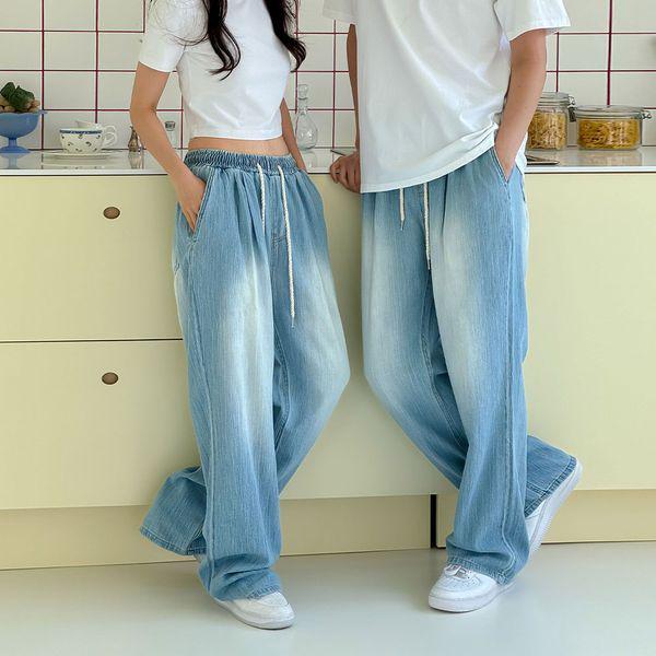 男女共用 ツータック ワイド バンディング デニム パンツ UJ JES 8041_P422328703