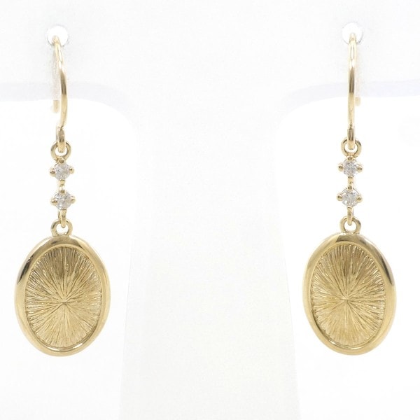 K10 10金 YG イエローゴールド ピアス ダイヤ 総重量約1.9g ジュエリー 中古