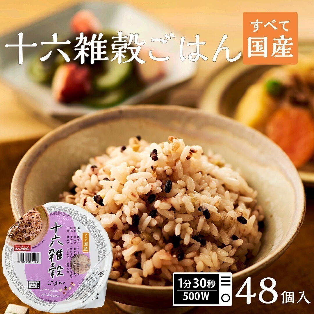 パックご飯 十六雑穀ごはん 48個セット 160g 米 お米 こめ 安い おこめ レトルト食品 レトルト ご飯パック ごはん レンジ 雑穀米 雑穀 無添加 国産 ギフト お中元 お歳暮 おくさま印