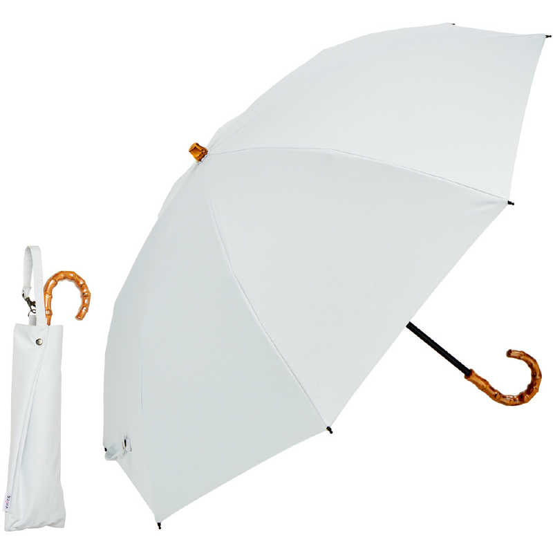 KIZAWA　2段式折りたたみ日傘シルキーラックス glare クラシック ［日傘 /50cm］ ホワイト　S210-M50O-off