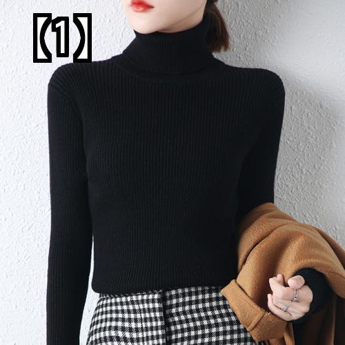 レディース セーター ニット トップス カットソー カジュアル オフィス 長袖 着痩せ スリム 秋冬 タートルネック シンプル 無地 ウール 黒 白 ピンク おしゃれ