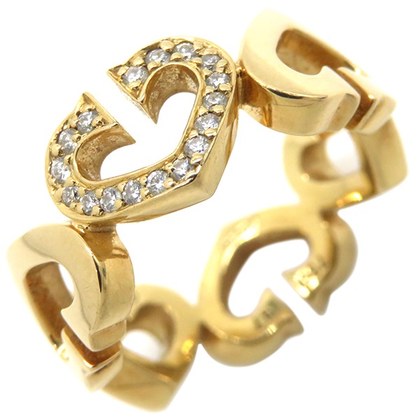 カルティエ Cartier リング 指輪 Cハート ダイヤ K18YG ダイヤモンド イエローゴールド ＃47(JP7) 750 YG 18金 18K 7号【中古】 106,502円