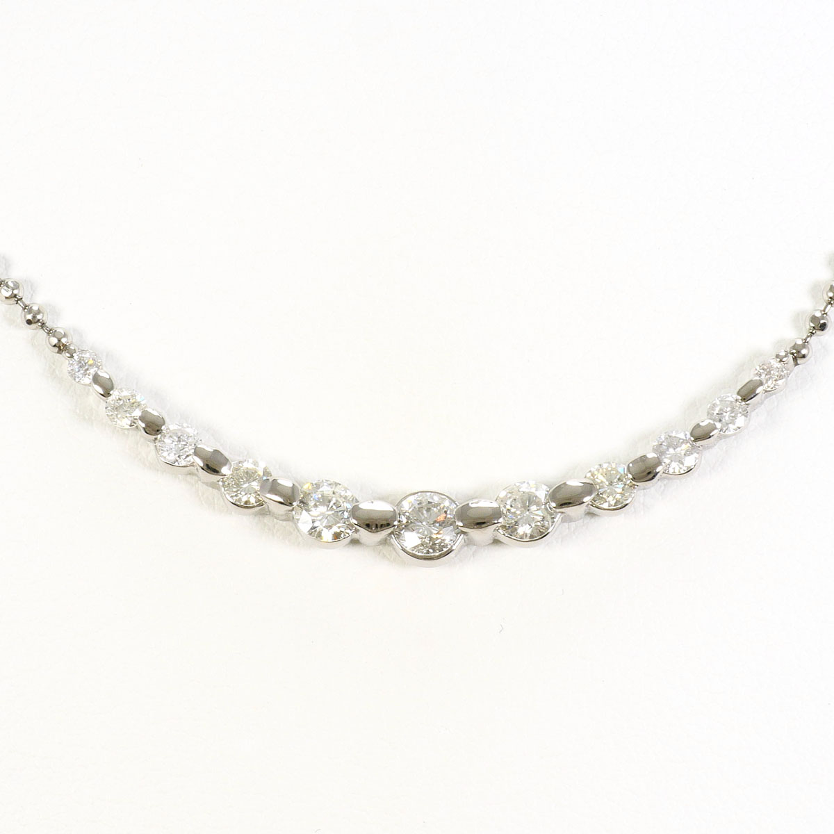 PT850 プラチナ ネックレス ダイヤモンド 1.00ct カード鑑別書 総重量約6.7g 約41cm 中古