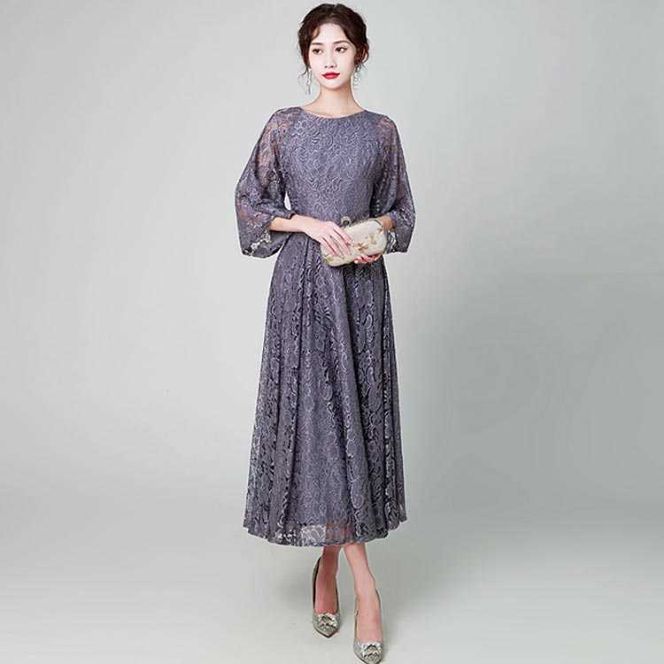 結婚式ワンピースロングドレス花柄透け感総レースシアー春夏成人式パーティードレスフレア袖オケージョンパーティドレス二次会謝会服同窓会体型カバー透け感レース