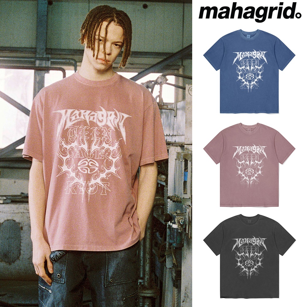[mahagrid] FLAME HEART PIGMENT TEE