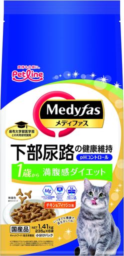 メディファス 満腹感ダイエット 1歳から チキン&フィッシュ味 チキン&フィッシュ味 MFD-40 1.41KG(235G×6)X6(ケース販売)