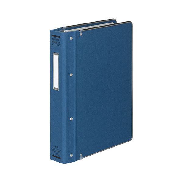 (まとめ) コクヨ バインダーMP(布貼り) B5タテ 26穴 200枚収容 背幅52mm ふち金付き 青 ハ-120B 1冊 (×5セット)