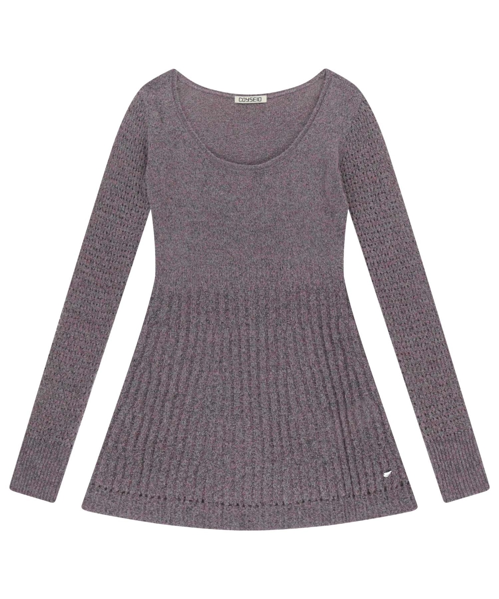 【COYSEIO】 SOFT BELL KNIT : PURPLE GREY