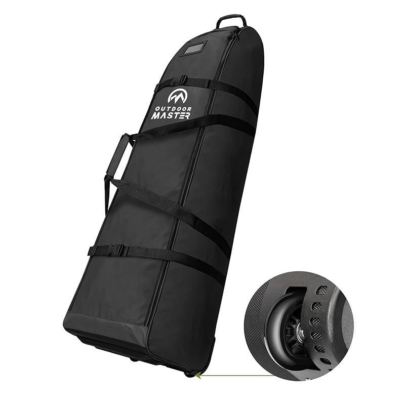 OutdoorMaster ゴルフトラベルバッグ パッド入り 900Dオックスフォード生地 耐摩耗性 防水 撥水加工 ゴルフトラベルケース ソフトサイド ゴルフクラブバッグ 強化ホイール付き 14,209円