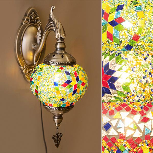 ウォールランプ エキゾチック 雰囲気 インテリア 照明 壁面 壁掛け モザイクガラス モザイクタイル ウォールトライト led対応 モダン クラシック レトロ