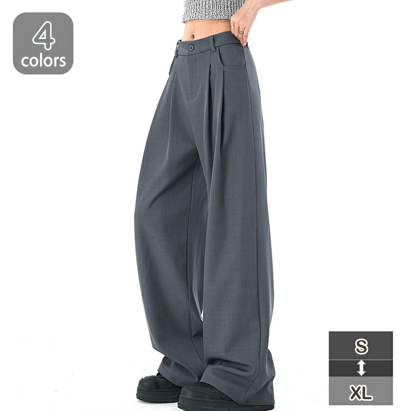 ワイドパンツ レディース パンツ ハイウエスト スラックスパンツ 美脚 脚長 ストレートパンツ きれいめ パンツ オフィス マキシ丈 パンツ カジュアル 通勤 オフィス ビジネス 6,605円
