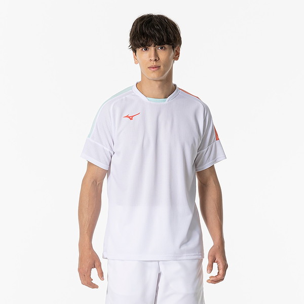 MIZUNO ミズノ 汗処理／通気 ドライエアロフローゲームシャツ ラケットスポーツ ユニセックス ゲームウエア メンズ 62JAB00801